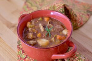 This is a bowl of Easy Instant Pot Beef Stew.