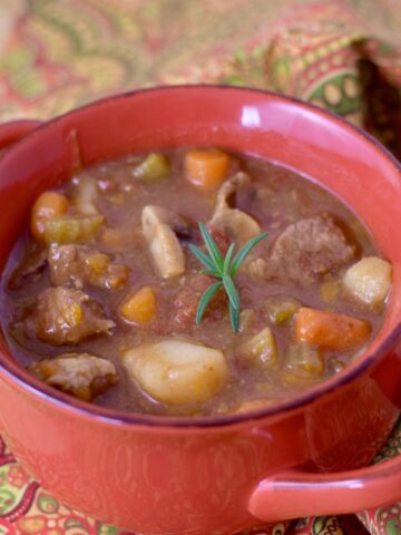 This is a bowl of Easy Instant Pot Beef Stew.