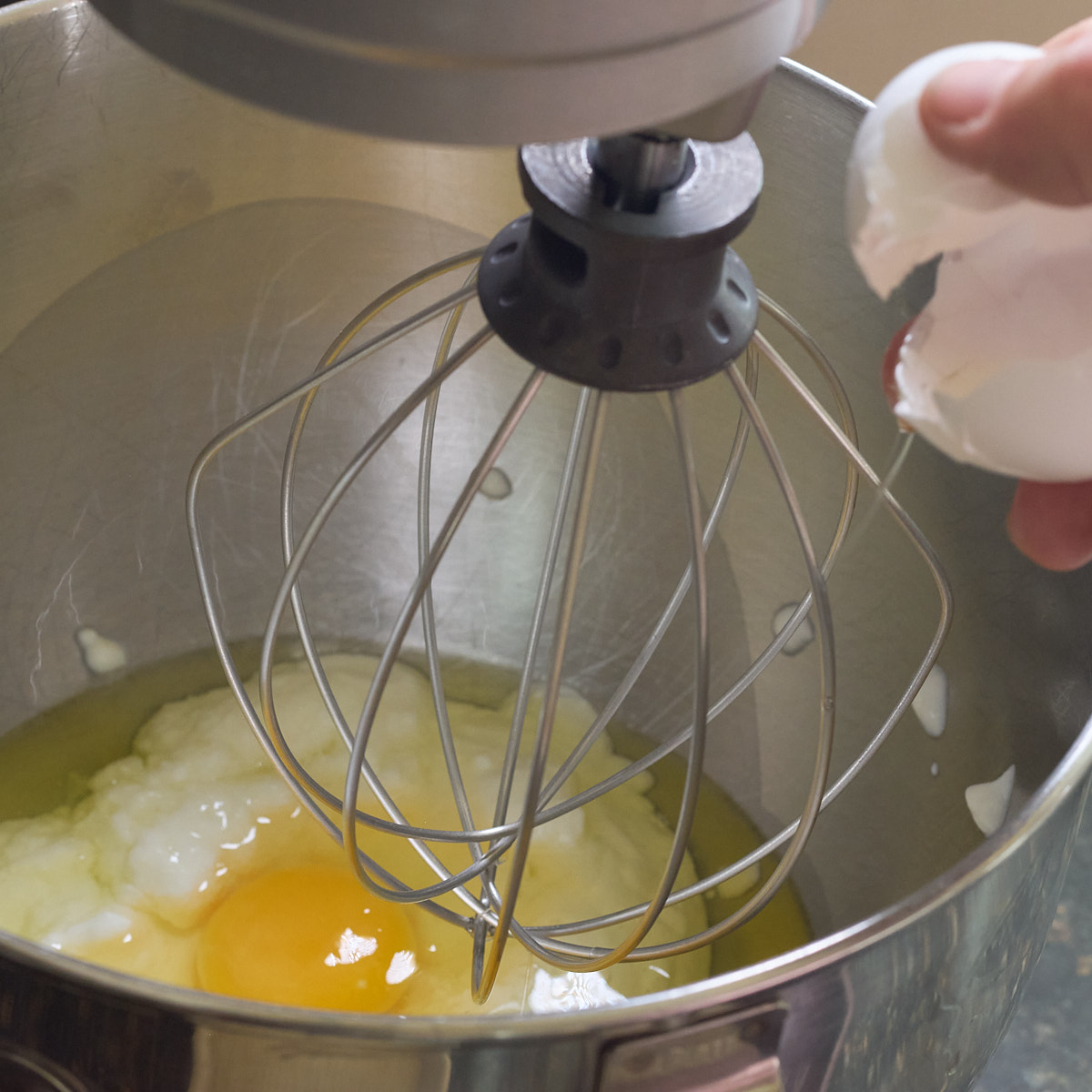 step 1. add liquids to mixer