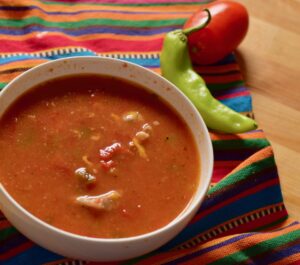 big bowl of Jeannie's Homemade Green Chili