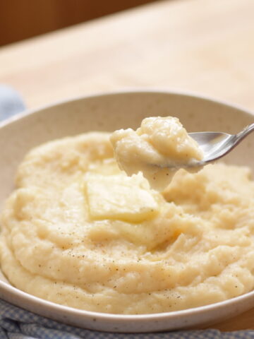 spoonful of low carb mashed potatoes