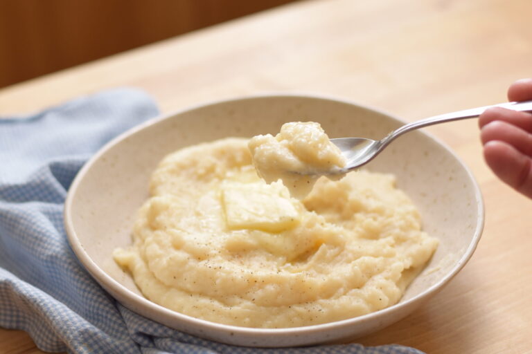 spoonful of low carb mashed potatoes