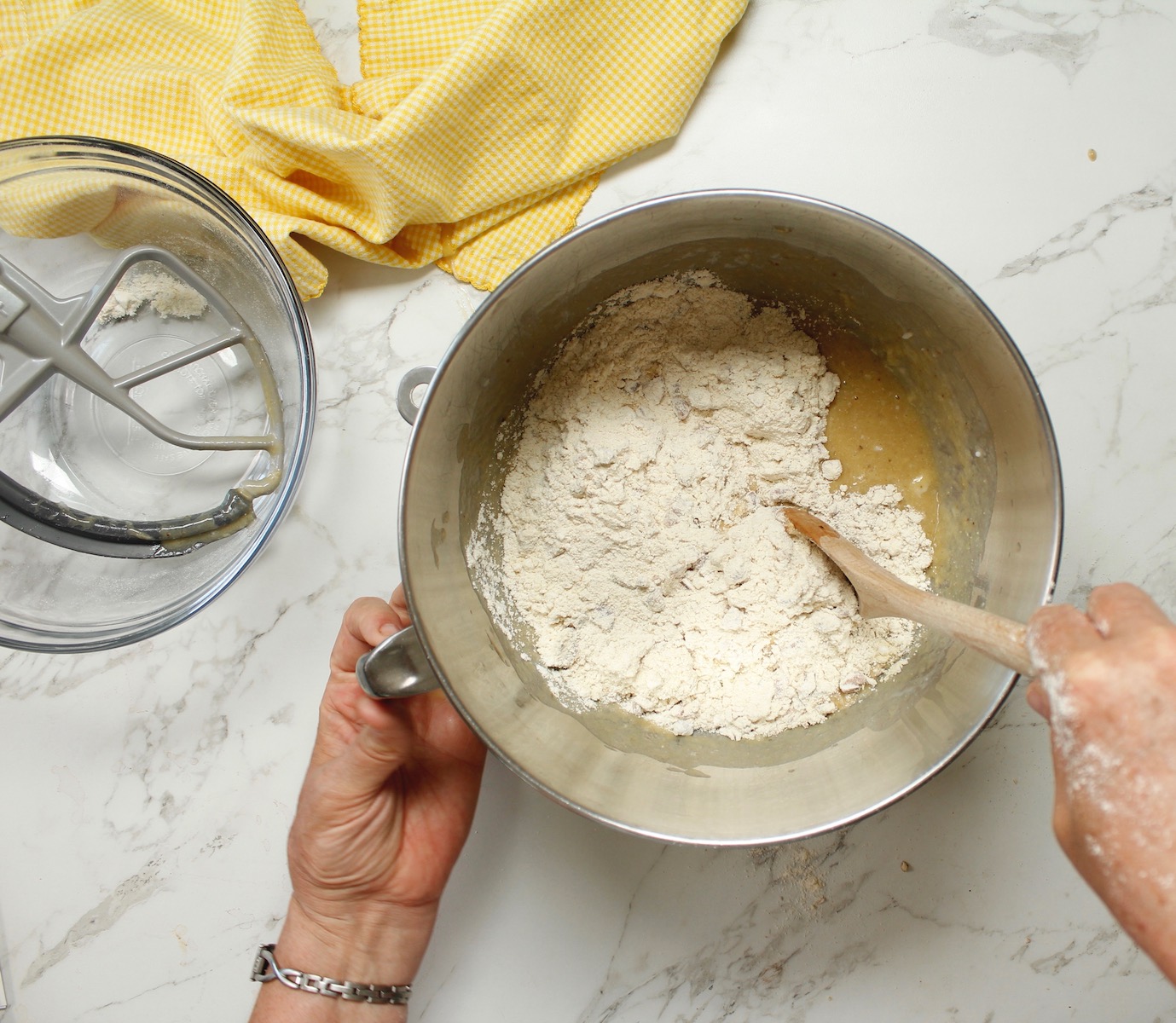 step 3 mix liquids and dry ingredients