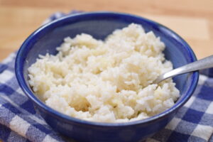 low carb half calorie rice in a bowl