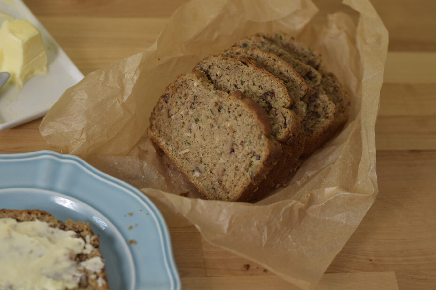 gluten free zucchini bread with coconut and pecans