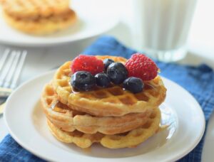gluten free, egg free waffles close-up