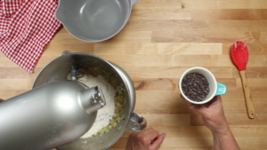 Step 6. Add dry ingredients to mixer.