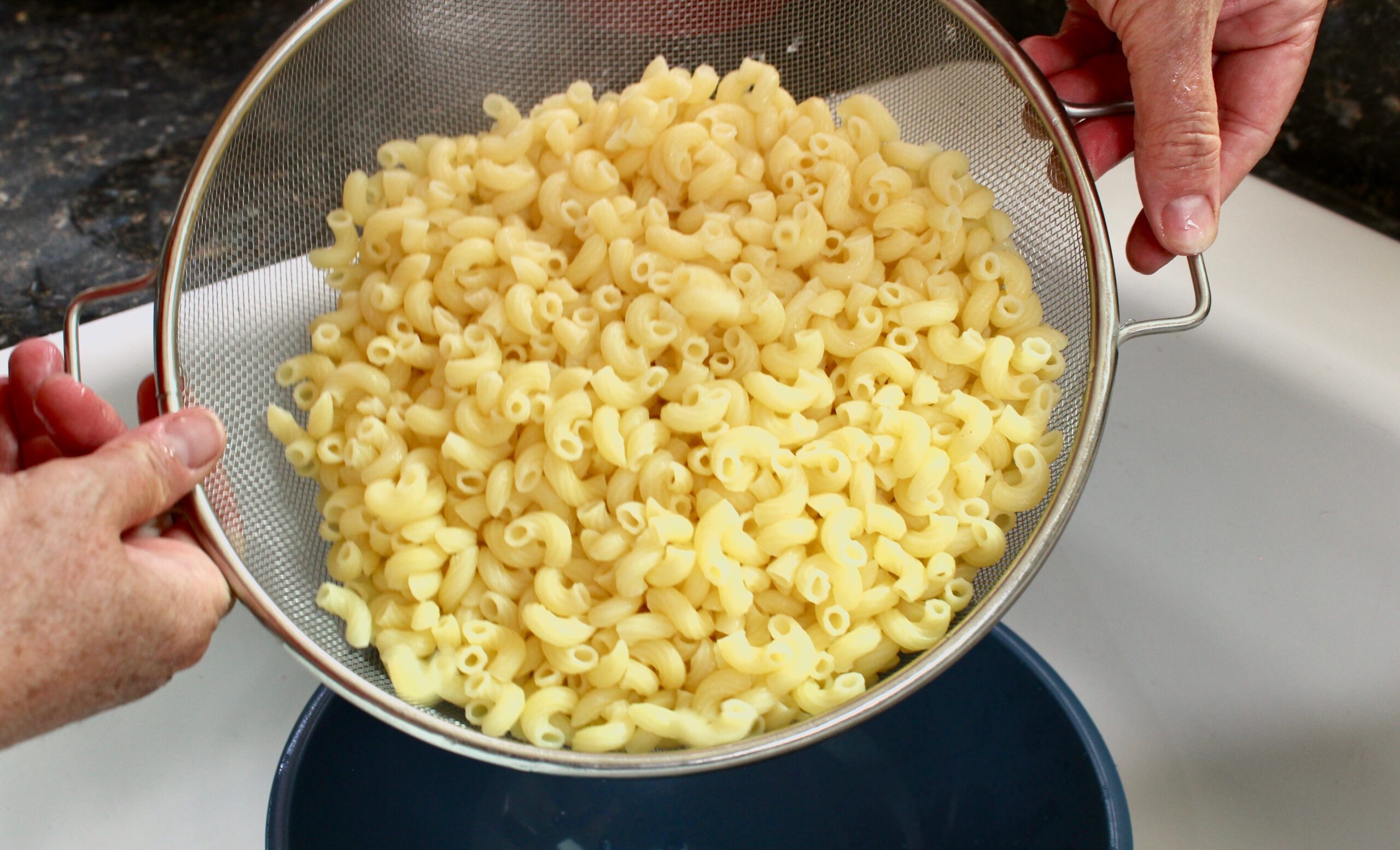 step 1. boil pasta and drain