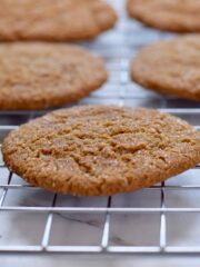 gingersnaps cooling on a rack