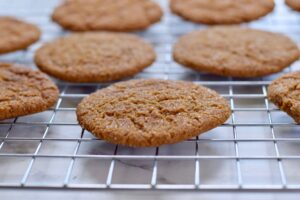 gingersnaps cooling on a rack