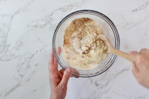 step 1. mix flours and other dry ingredients
