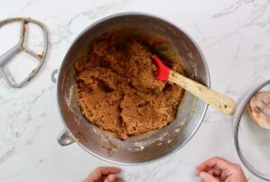 Step 3. Add dry ingredients to wet. Mix for 1 minute.