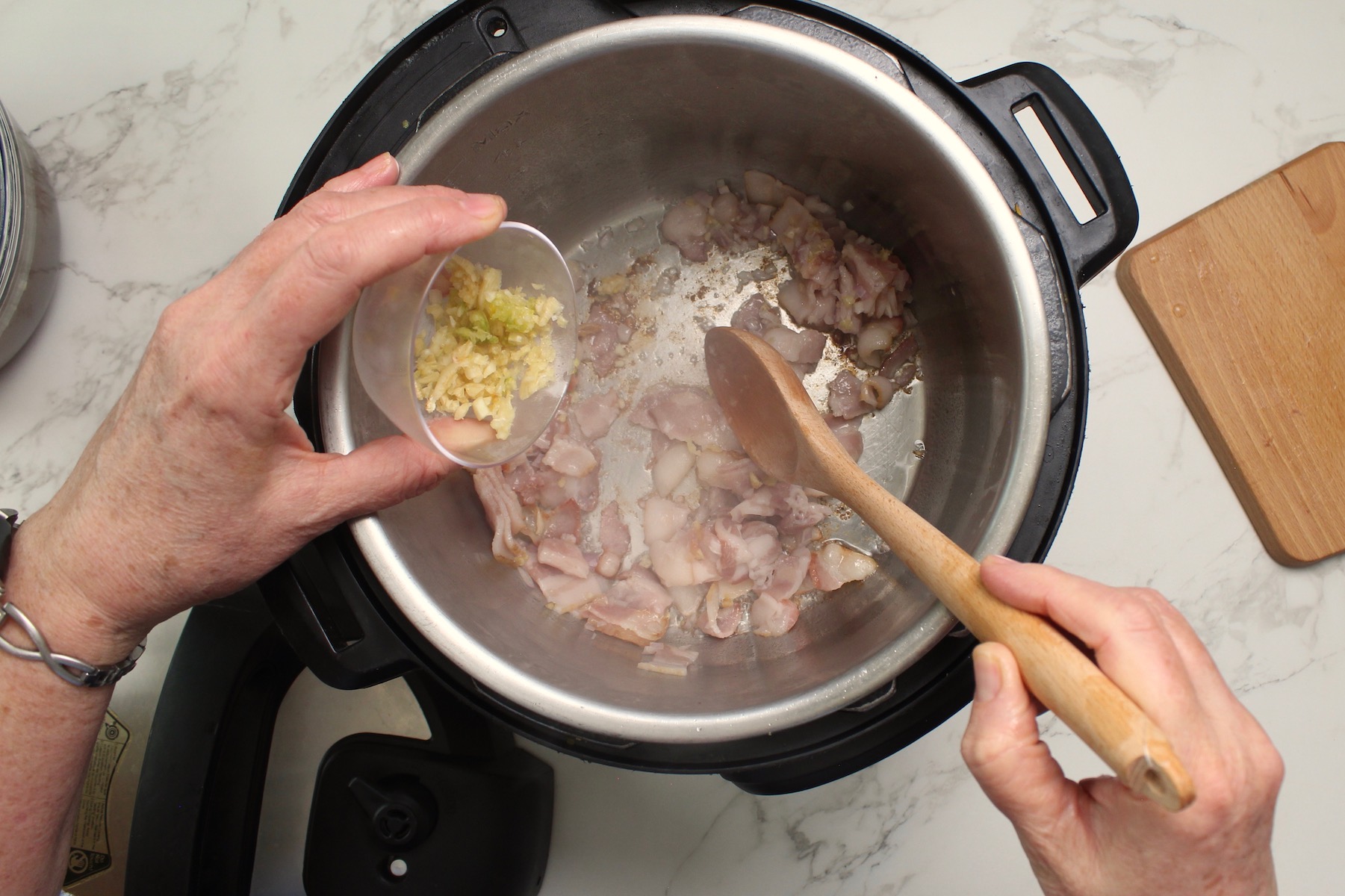 step 3 cook garlic and shallots