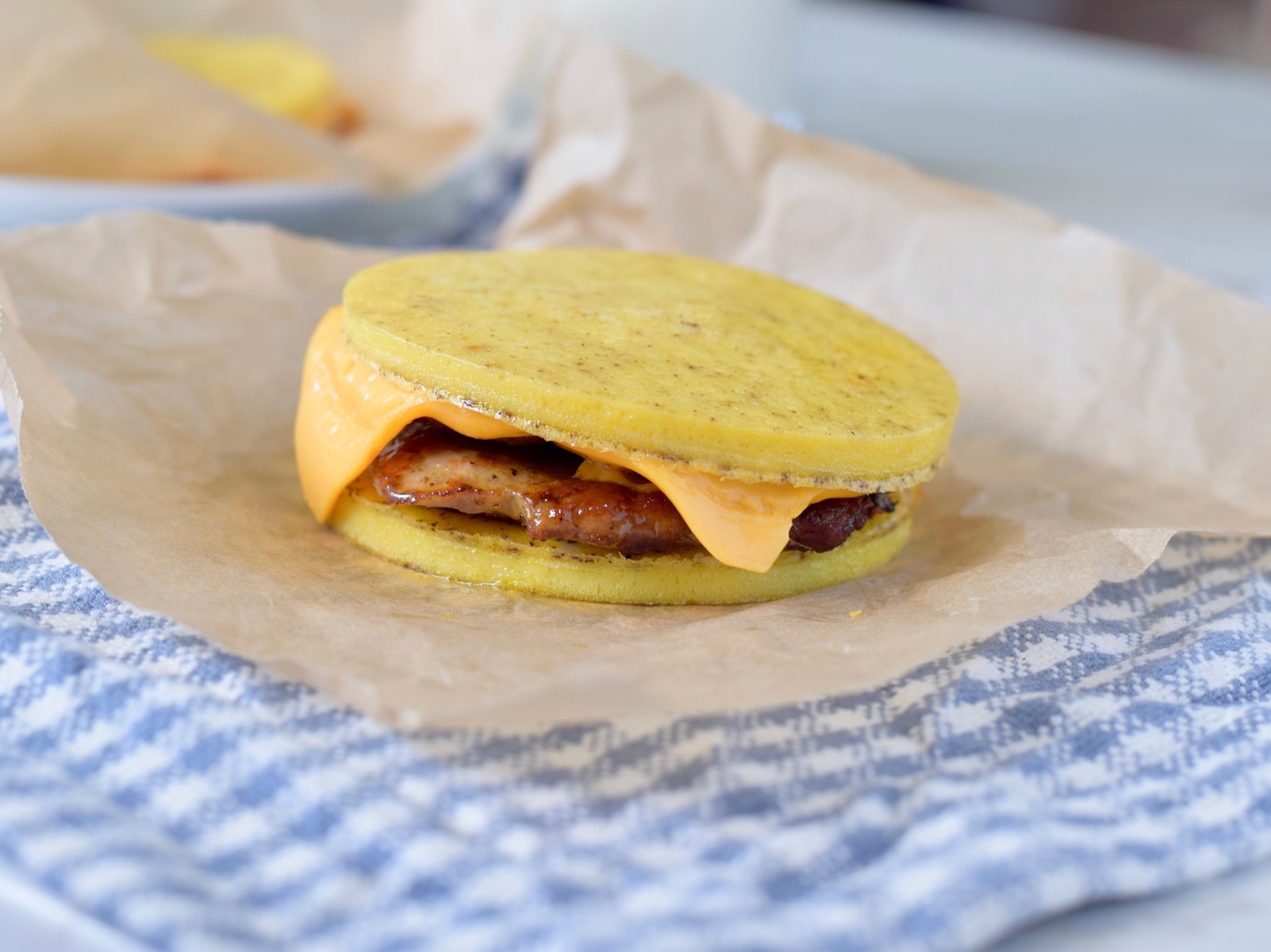 keto breakfast sandwich closeup