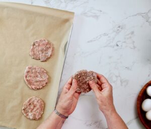 step 1. shape sausage