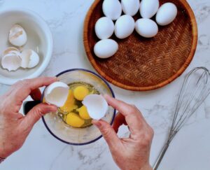 step 2. crack eggs