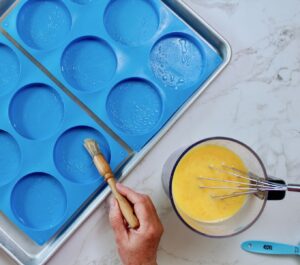 step 3. prep silicone bun pan