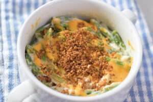 crispy breadcrumb topping on casserole