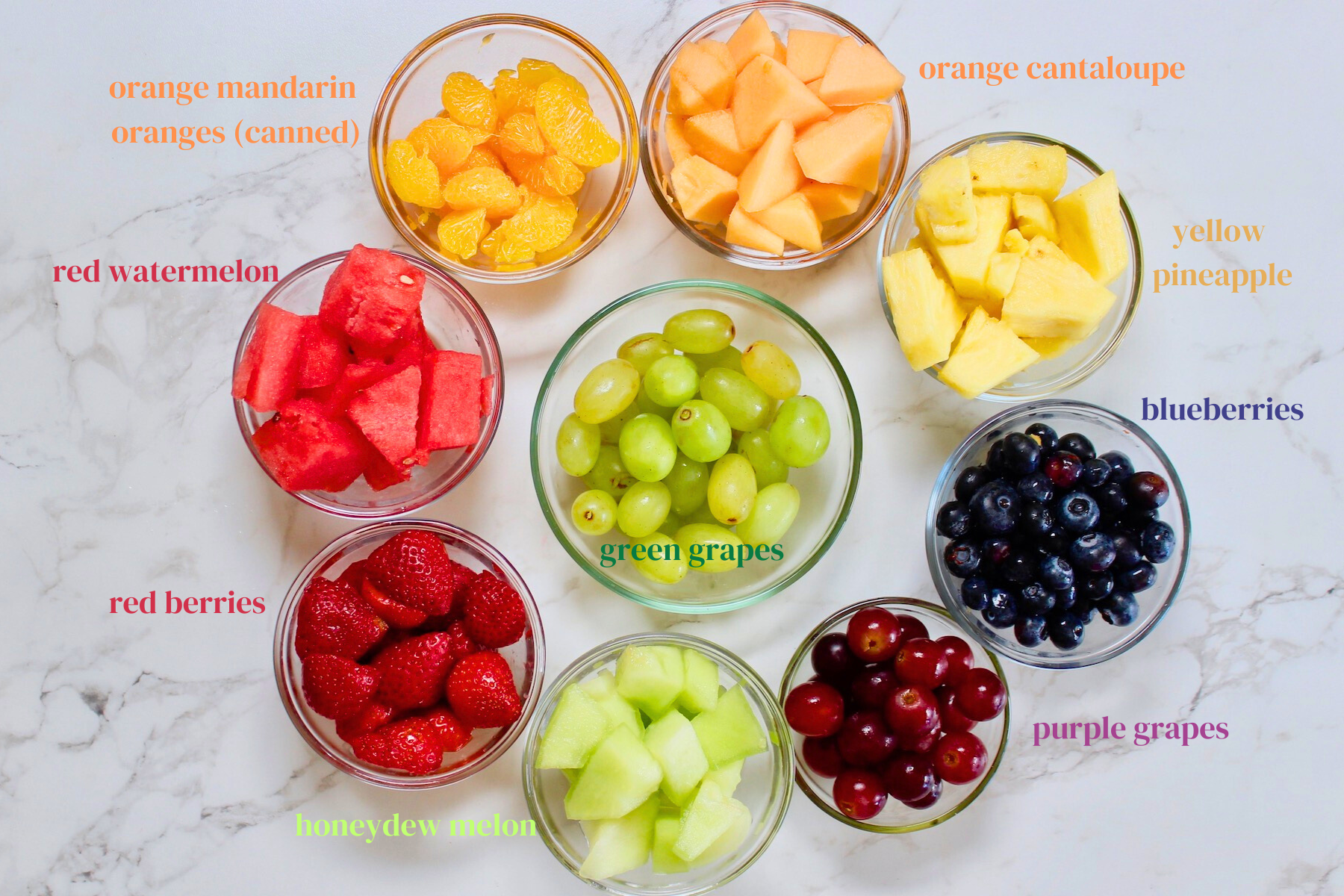 rainbow fruit salad ingredients