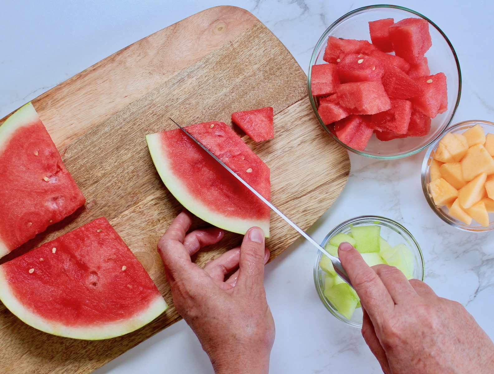 wash and cut up fruit