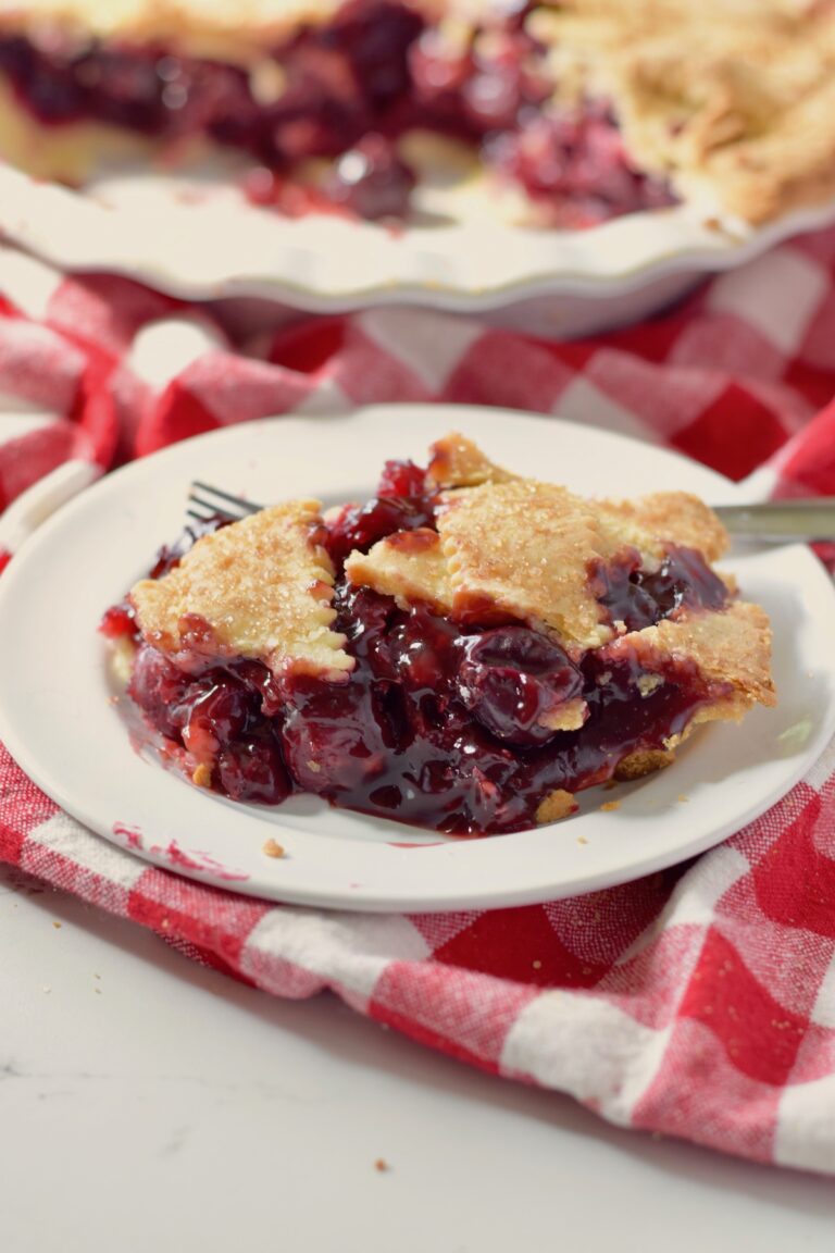 gluten free cherry pie slice