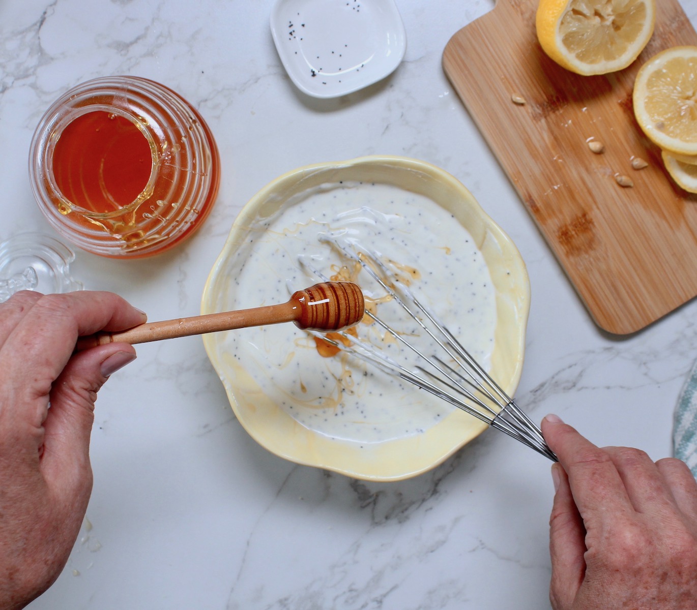 whisk ingredients in bowl