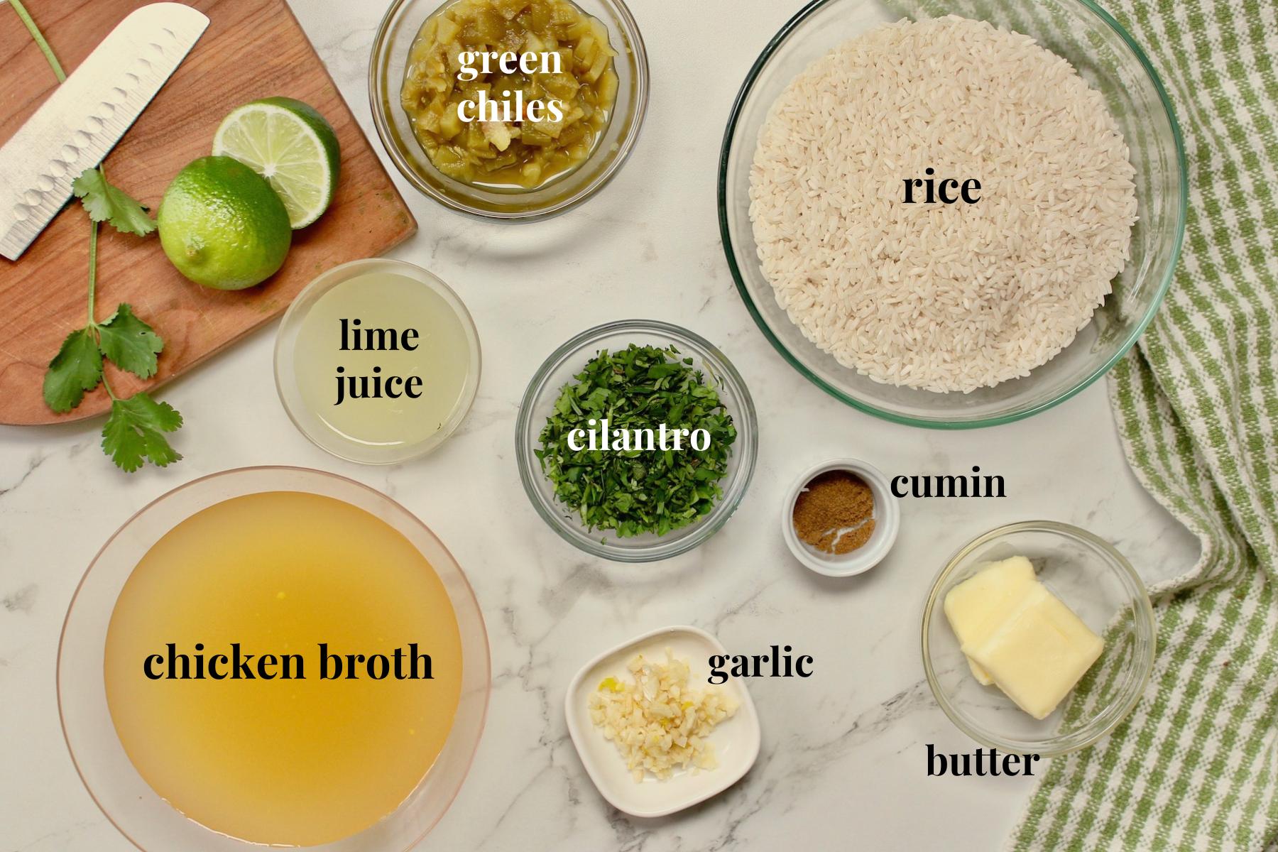 lime cilantro rice, ingredients