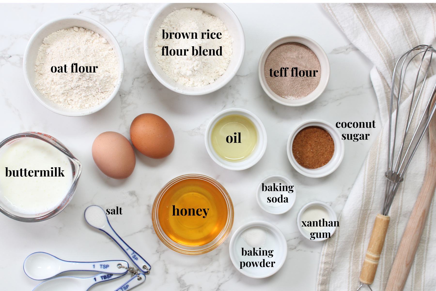 gf honey oat pancake ingredients