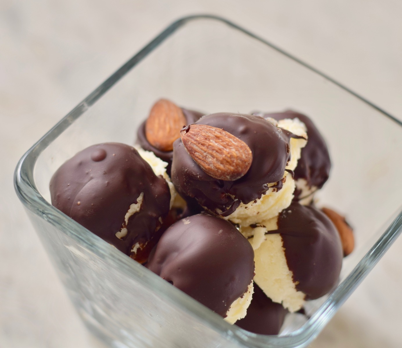 chocolate coconut candy in dish