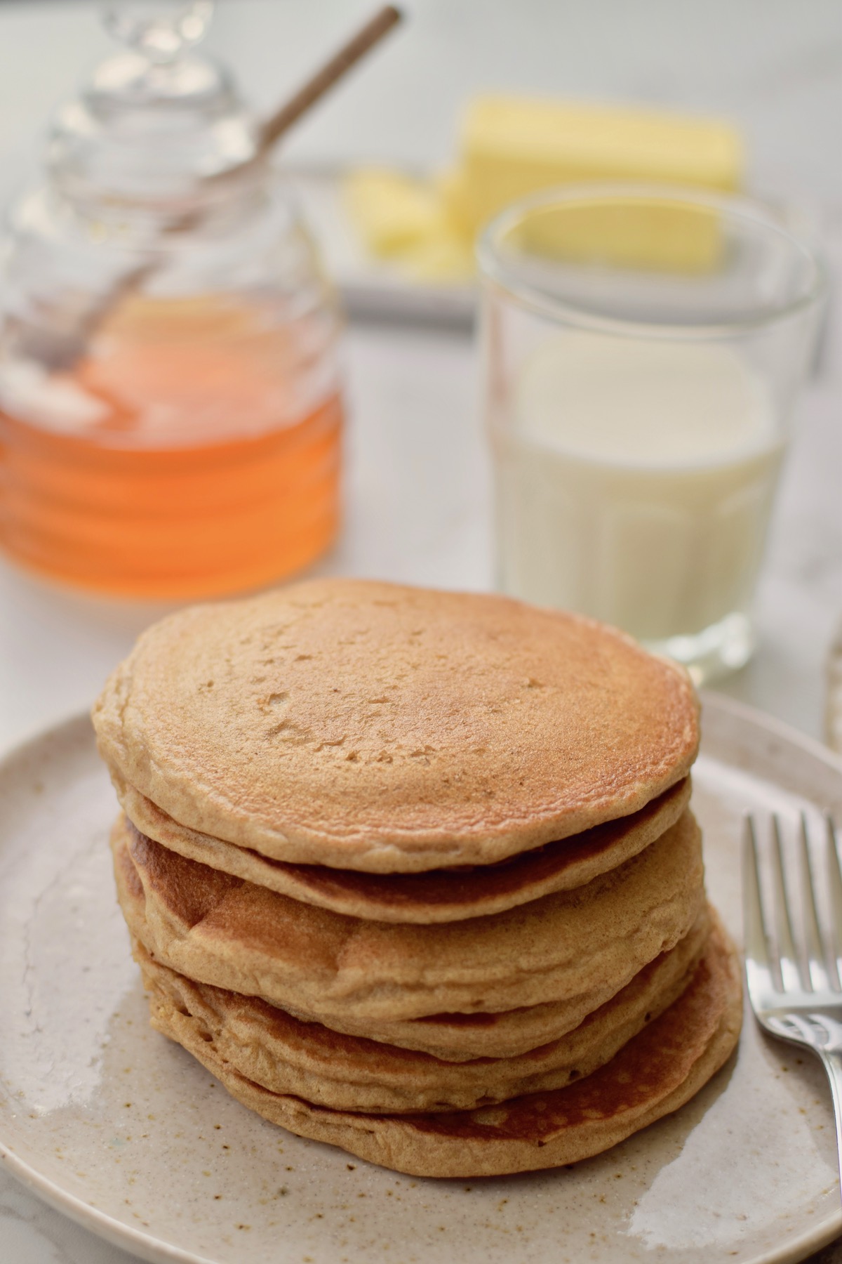 honey oat pancakes, plain