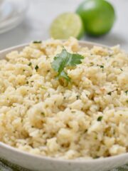 lime cilantro rice close up