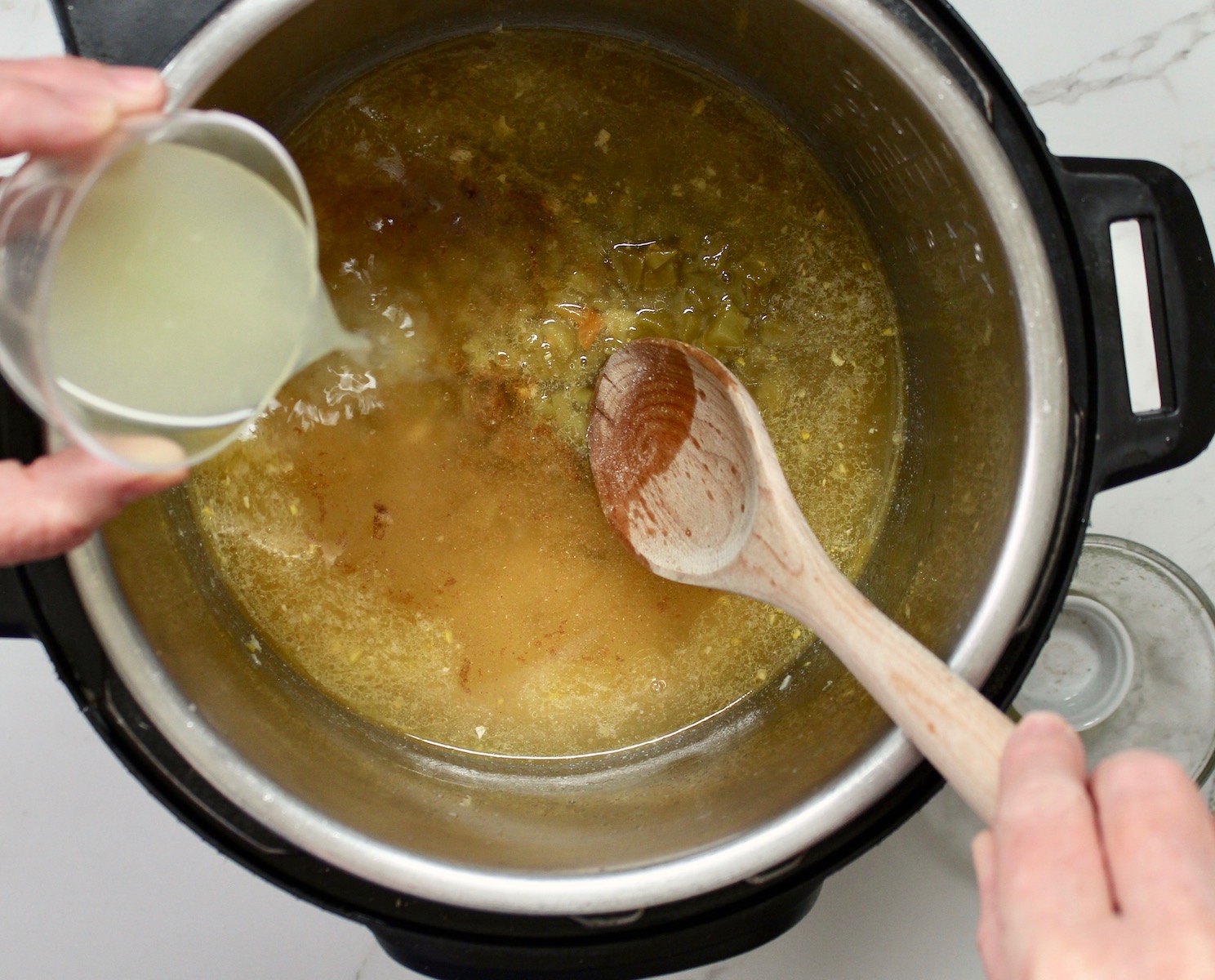 step 3. add broth, lime, spices