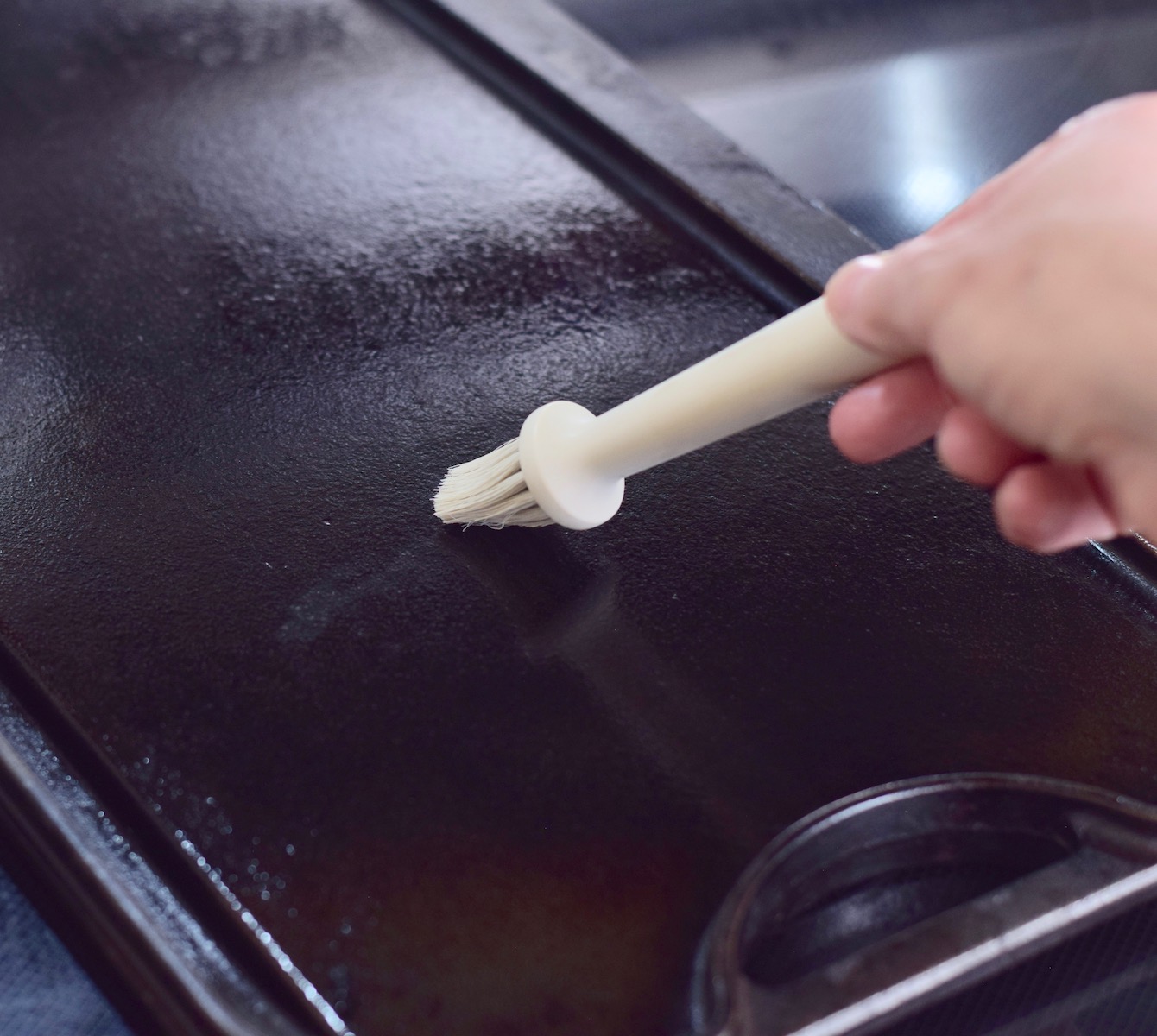 step 5. heat griddle, brush with oil