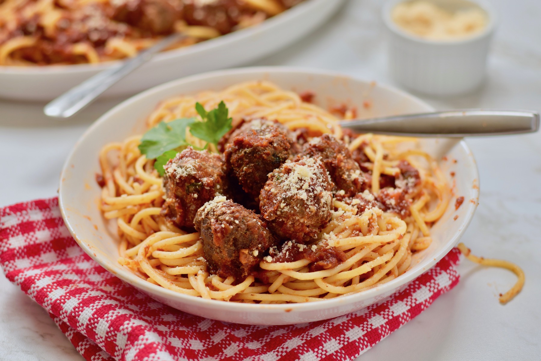 gluten free meatballs with spaghetti