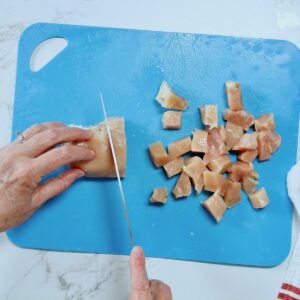 step 1. dice chicken