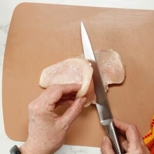 step 1. slice chicken