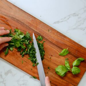 step 2. chop parsley and basil