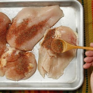 step 3. coat with oil, salt, spices