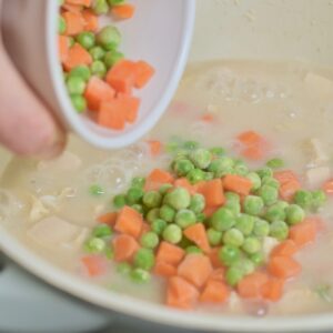 step 5. add peas and carrots