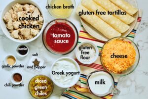 gluten free creamy chicken enchiladas, ingredients