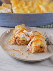 gluten free chicken enchiladas, hot sauce