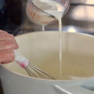 step 4. whisk in milk