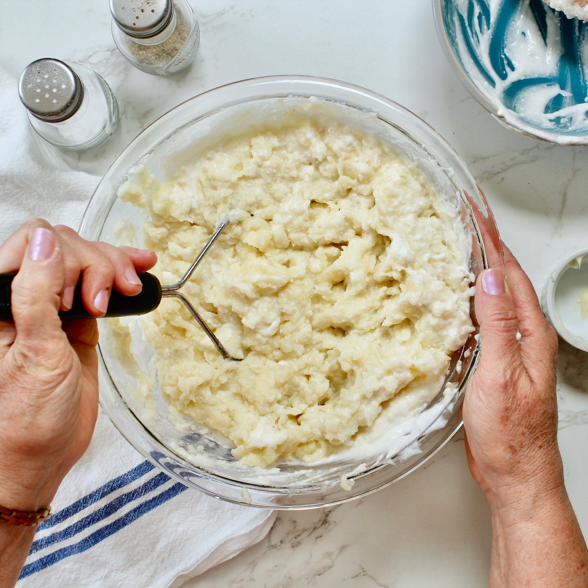 step 5 mash by hand