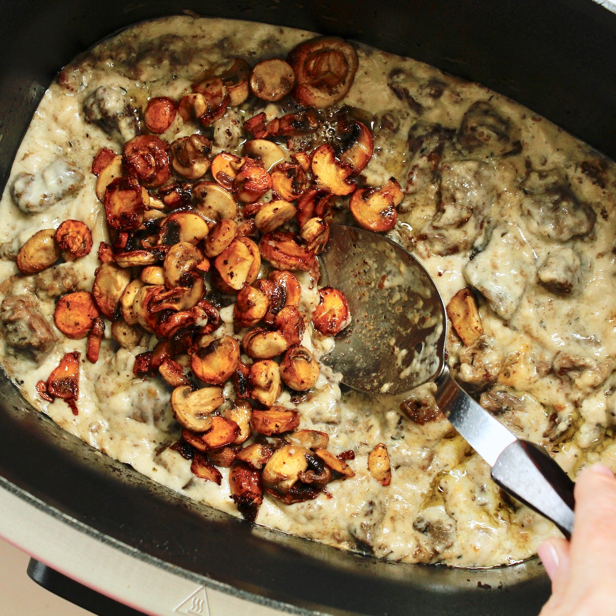 step 6. add mushrooms