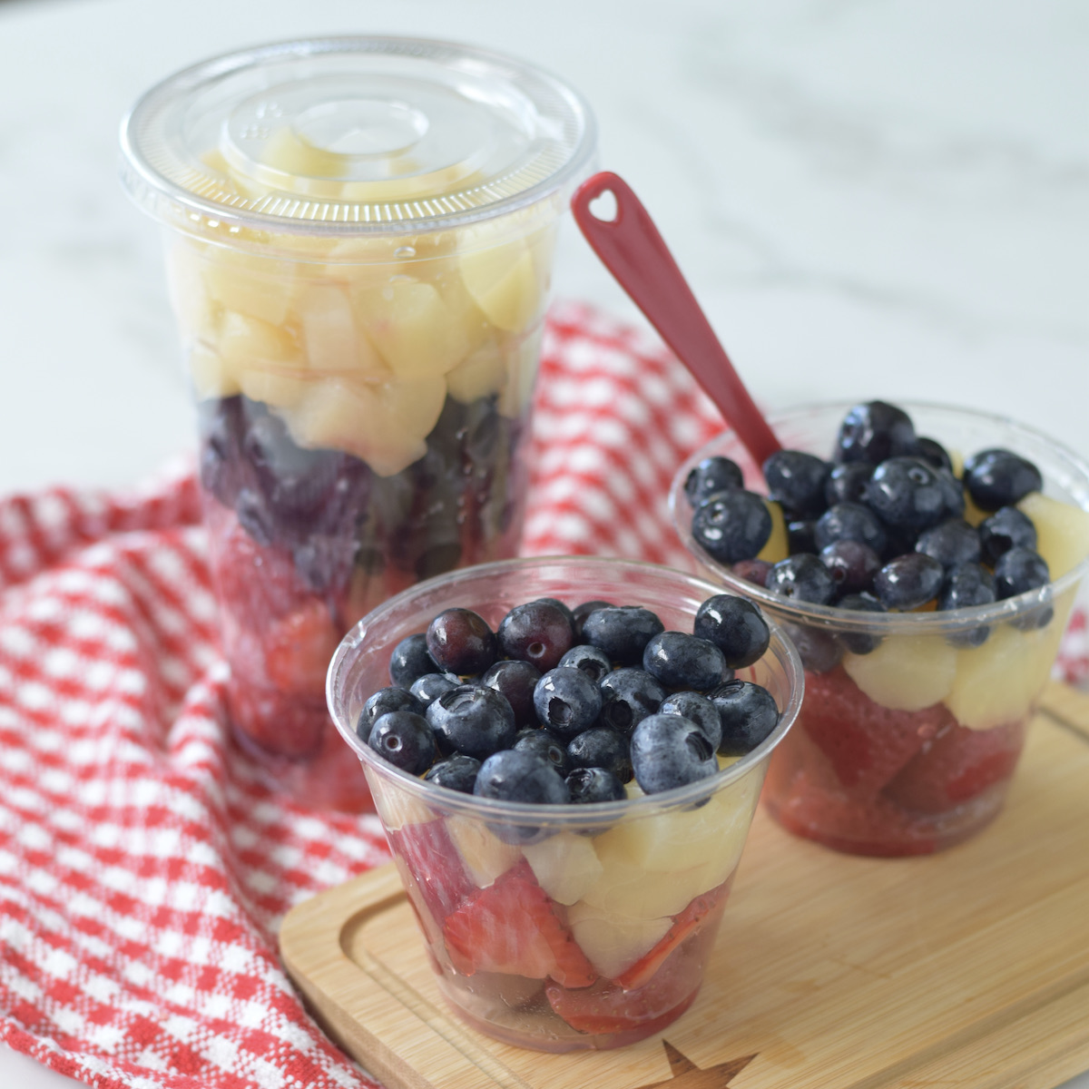 step 3. add white fruit to top