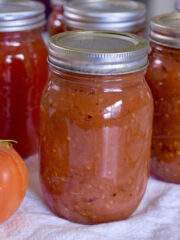 tomato puree in jars