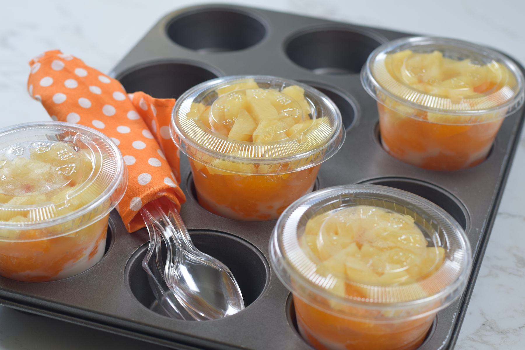 candy corn cups, muffin tin