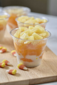 candy corn fruit cups, vertical