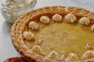 pumpkin pie whole, warm color
