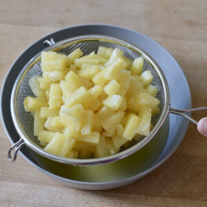 step 1. drain fruit